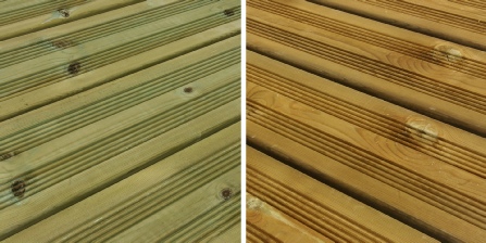 Terrasse Pin du Nord CL.4 vert/marron - Profil double peigne